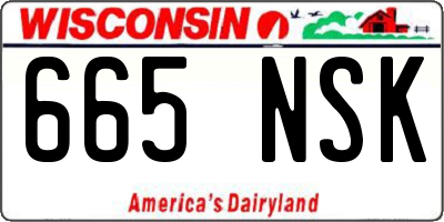 WI license plate 665NSK