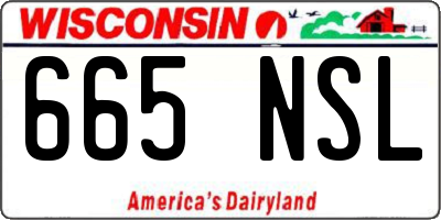 WI license plate 665NSL