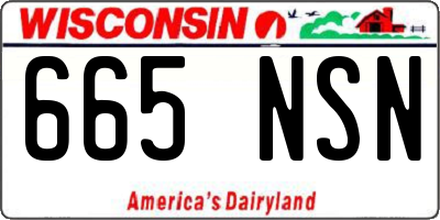 WI license plate 665NSN