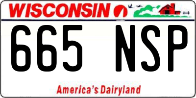 WI license plate 665NSP