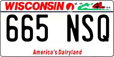 WI license plate 665NSQ