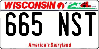WI license plate 665NST