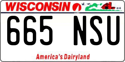 WI license plate 665NSU