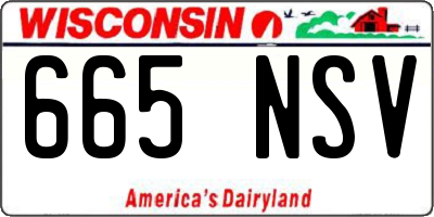 WI license plate 665NSV