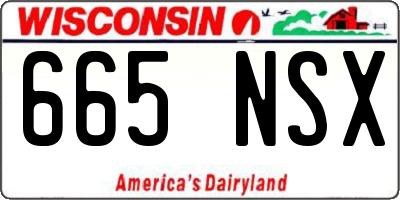 WI license plate 665NSX
