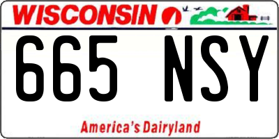 WI license plate 665NSY