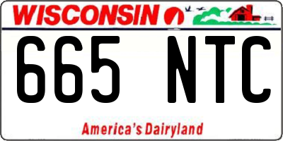 WI license plate 665NTC