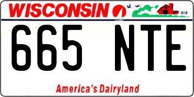 WI license plate 665NTE