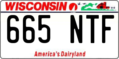 WI license plate 665NTF