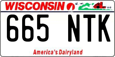 WI license plate 665NTK