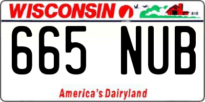 WI license plate 665NUB