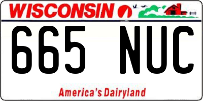 WI license plate 665NUC