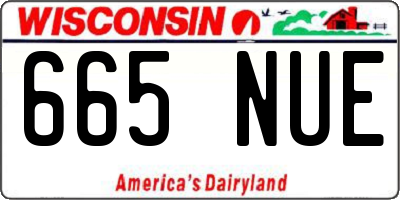 WI license plate 665NUE