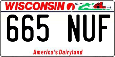 WI license plate 665NUF