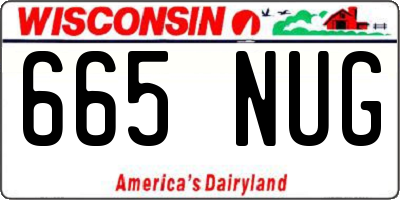 WI license plate 665NUG