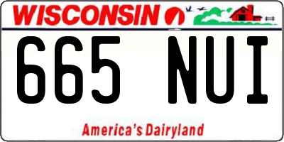 WI license plate 665NUI