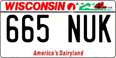 WI license plate 665NUK