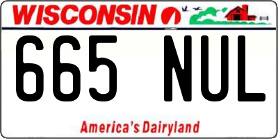 WI license plate 665NUL