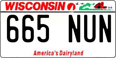WI license plate 665NUN