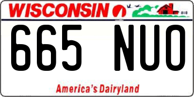 WI license plate 665NUO