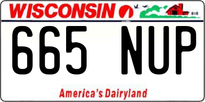 WI license plate 665NUP