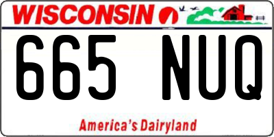 WI license plate 665NUQ