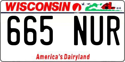 WI license plate 665NUR