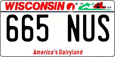 WI license plate 665NUS