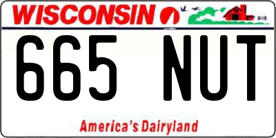 WI license plate 665NUT