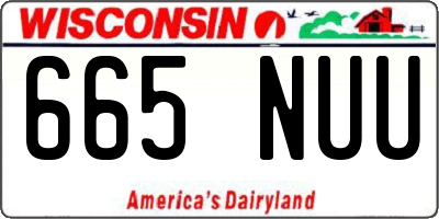 WI license plate 665NUU