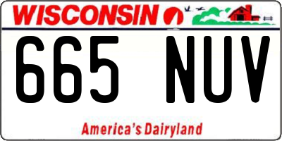 WI license plate 665NUV