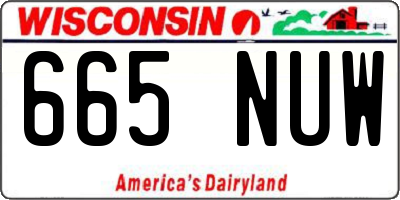 WI license plate 665NUW