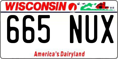 WI license plate 665NUX
