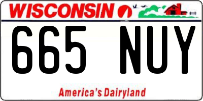 WI license plate 665NUY