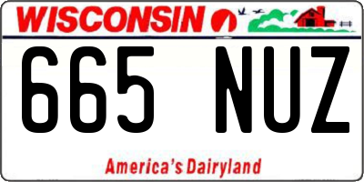 WI license plate 665NUZ