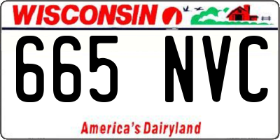 WI license plate 665NVC