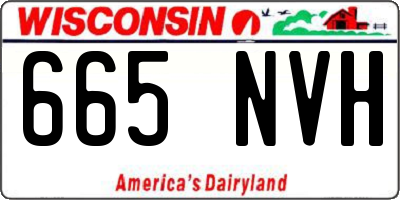 WI license plate 665NVH