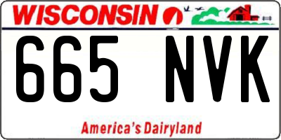 WI license plate 665NVK