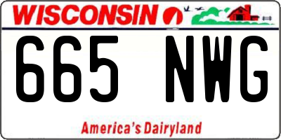 WI license plate 665NWG