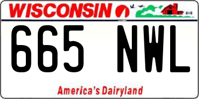 WI license plate 665NWL