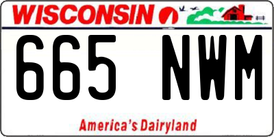 WI license plate 665NWM