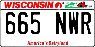 WI license plate 665NWR