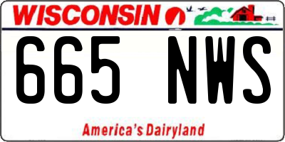 WI license plate 665NWS