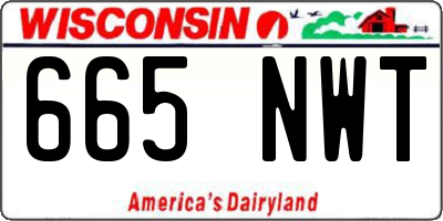 WI license plate 665NWT