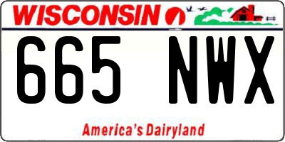 WI license plate 665NWX