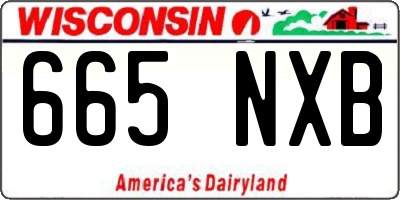 WI license plate 665NXB