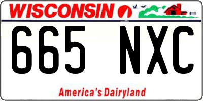 WI license plate 665NXC