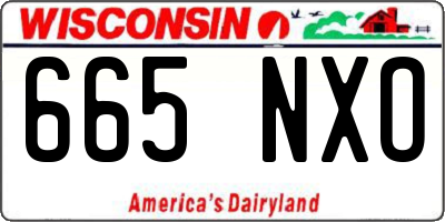 WI license plate 665NXO
