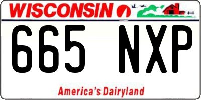 WI license plate 665NXP