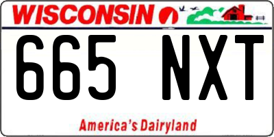 WI license plate 665NXT